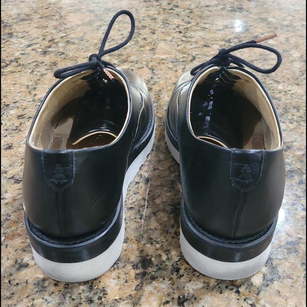 The Office of Angela Scott Mr. Simone Black Leather Oxford Shoes Womens 38.5 8.5 - Picture 5 of 12